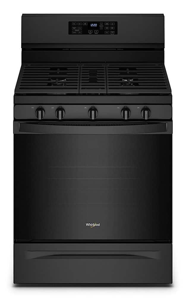 Front. Whirlpool - 5.0 Cu. Ft. Gas Range with Air Fry for Frozen Foods - Black.
