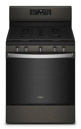 Whirlpool - 5.0 Cu. Ft. Gas Burner Range with Air Fry for Frozen Foods - Black Stainless Steel
