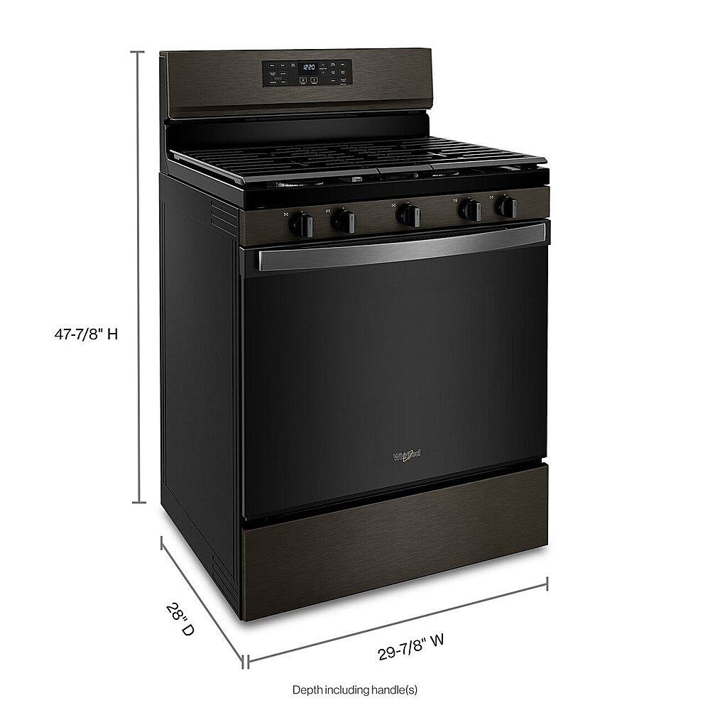 Alt View 11. Whirlpool - 5.0 Cu. Ft. Gas Burner Range with Air Fry for Frozen Foods - Black stainless steel.