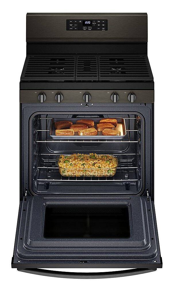 Alt View 2. Whirlpool - 5.0 Cu. Ft. Gas Burner Range with Air Fry for Frozen Foods - Black stainless steel.