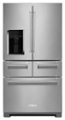 Front. KitchenAid - 25.8 Cu. Ft. 5-Door French Door Refrigerator - Stainless steel.