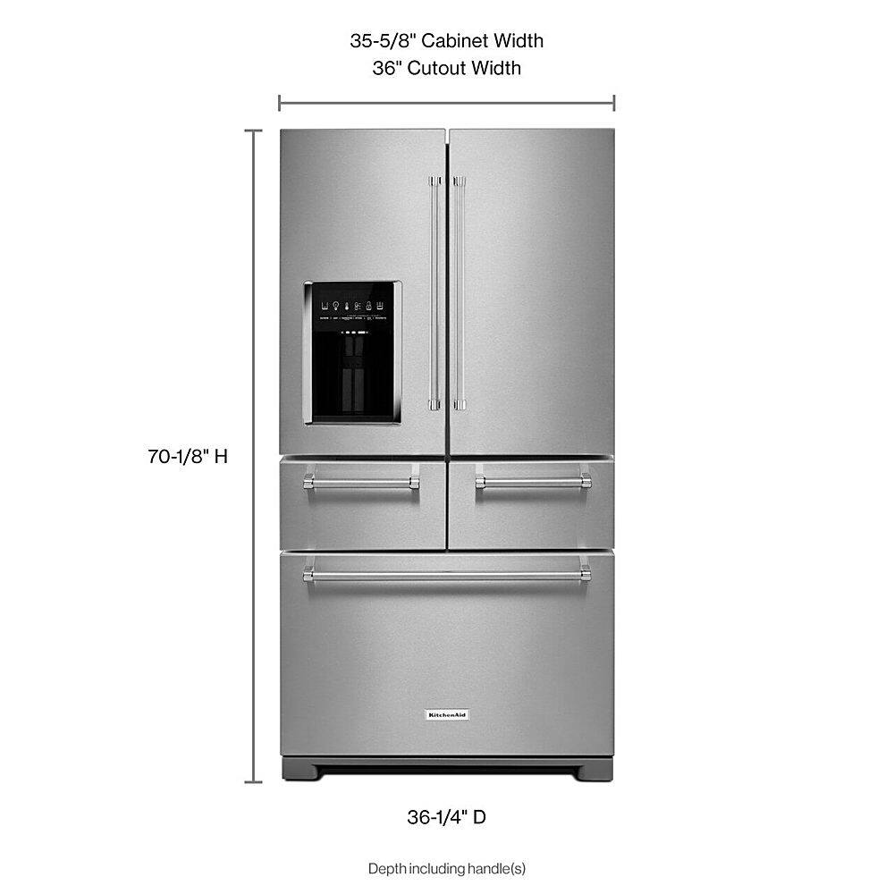 Alt View 5. KitchenAid - 25.8 Cu. Ft. 5-Door French Door Refrigerator - Stainless steel.