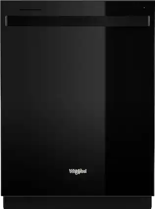Front. Whirlpool - 24" Top Control Built-In Dishwasher with Stainless Steel Tub, Large Capacity with Tall Top Rack, 50 dBA - Black.
