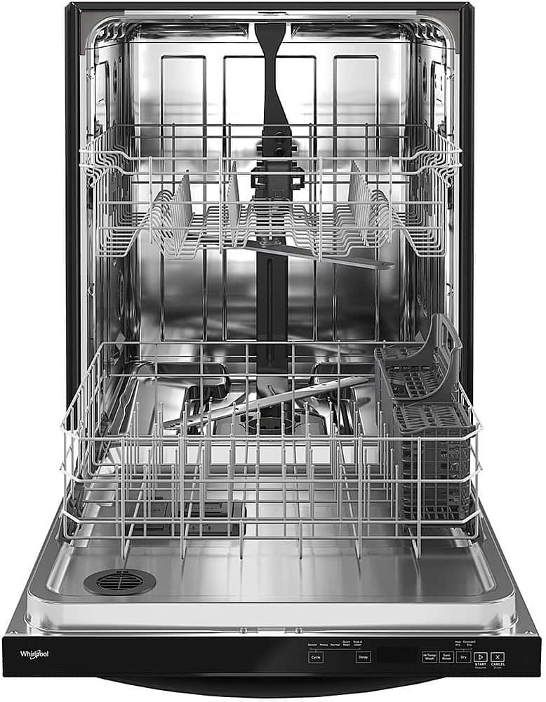 Alt View 13. Whirlpool - 24" Top Control Built-In Dishwasher with Stainless Steel Tub, Large Capacity with Tall Top Rack, 50 dBA - Black.