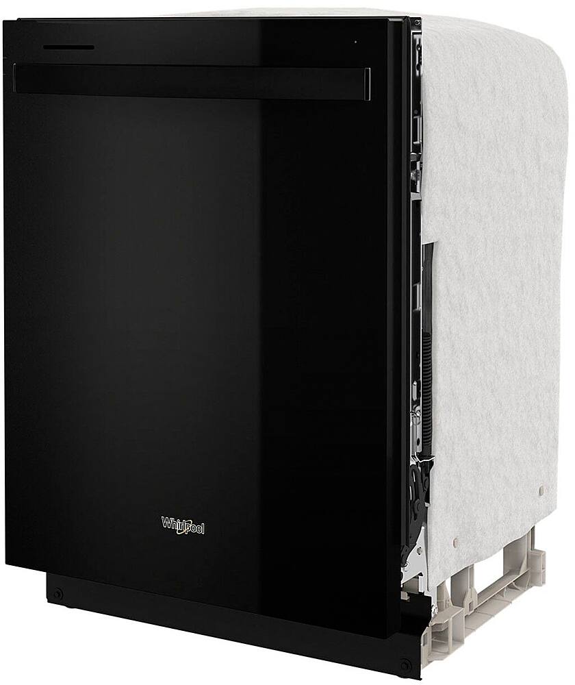 Left. Whirlpool - 24" Top Control Built-In Dishwasher with Stainless Steel Tub, Large Capacity with Tall Top Rack, 50 dBA - Black.