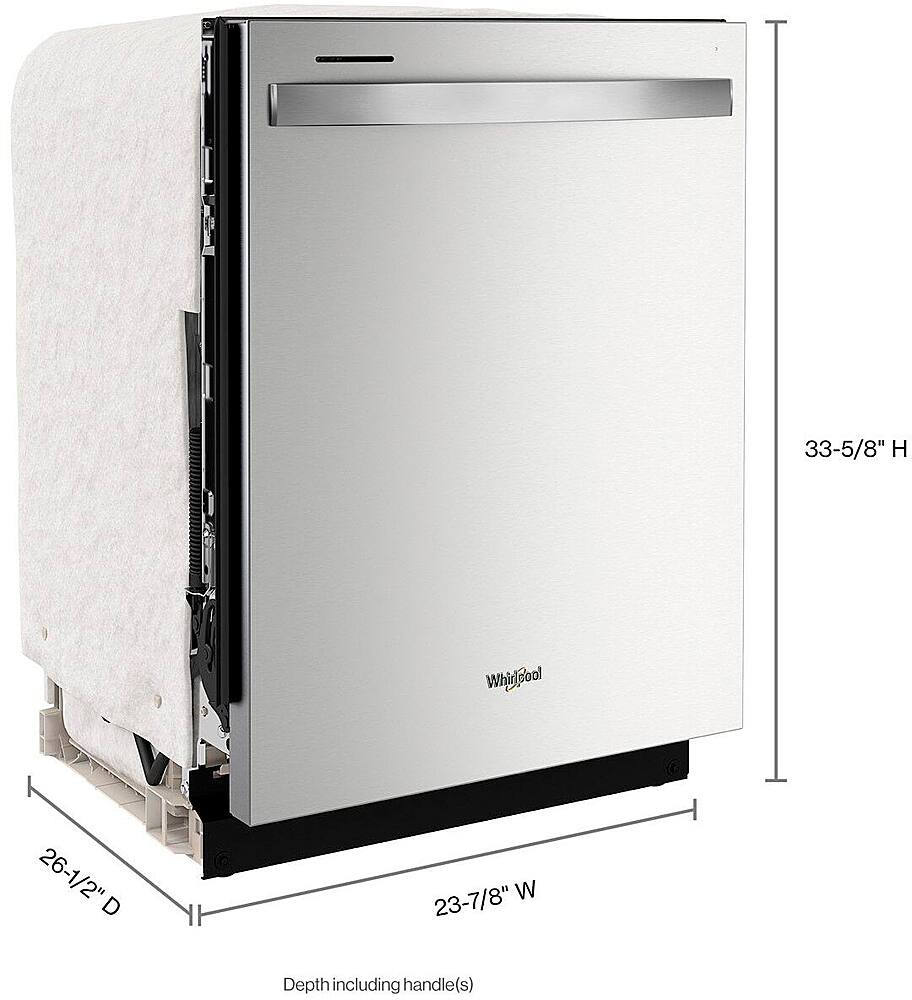 Alt View 11. Whirlpool - 24" Top Control Built-In Dishwasher with Stainless Steel Tub, Large Capacity with Tall Top Rack, 50 dBA - Stainless Steel.