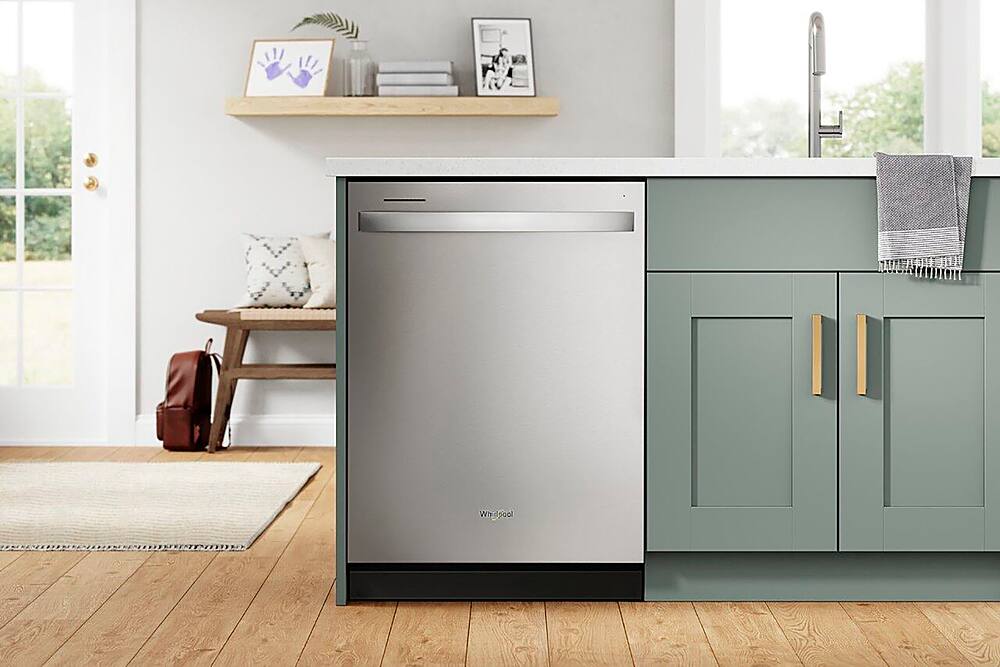 Alt View 26. Whirlpool - 24" Top Control Built-In Dishwasher with Stainless Steel Tub, Large Capacity with Tall Top Rack, 50 dBA - Stainless Steel.