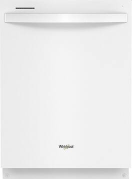 Whirlpool - 24" Top Control Built-In Stainless Steel Tub Dishwasher with Large Capacity Tall Top Rack and 50 dBA - White