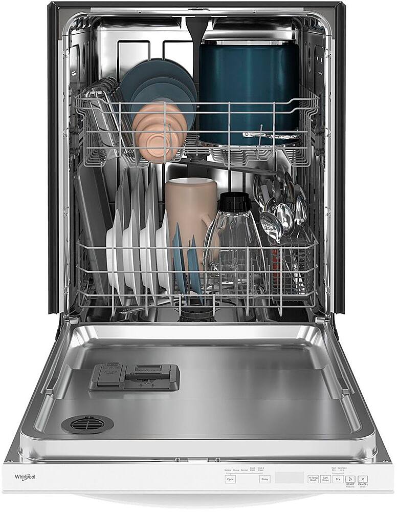 Alt View 15. Whirlpool - 24" Top Control Built-In Dishwasher with Stainless Steel Tub, Large Capacity with Tall Top Rack, 50 dBA - White.