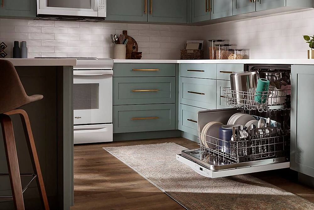 Alt View 25. Whirlpool - 24" Top Control Built-In Dishwasher with Stainless Steel Tub, Large Capacity with Tall Top Rack, 50 dBA - White.