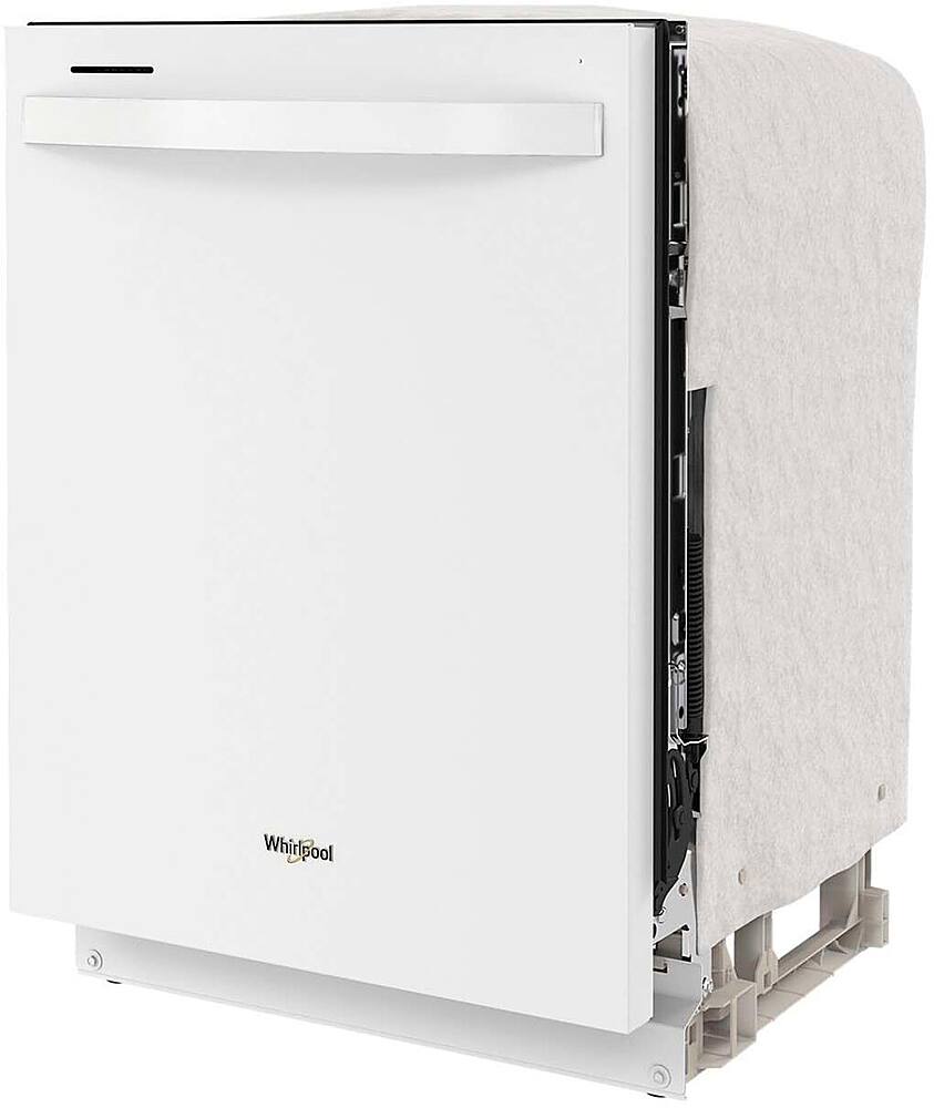 Left. Whirlpool - 24" Top Control Built-In Dishwasher with Stainless Steel Tub, Large Capacity with Tall Top Rack, 50 dBA - White.