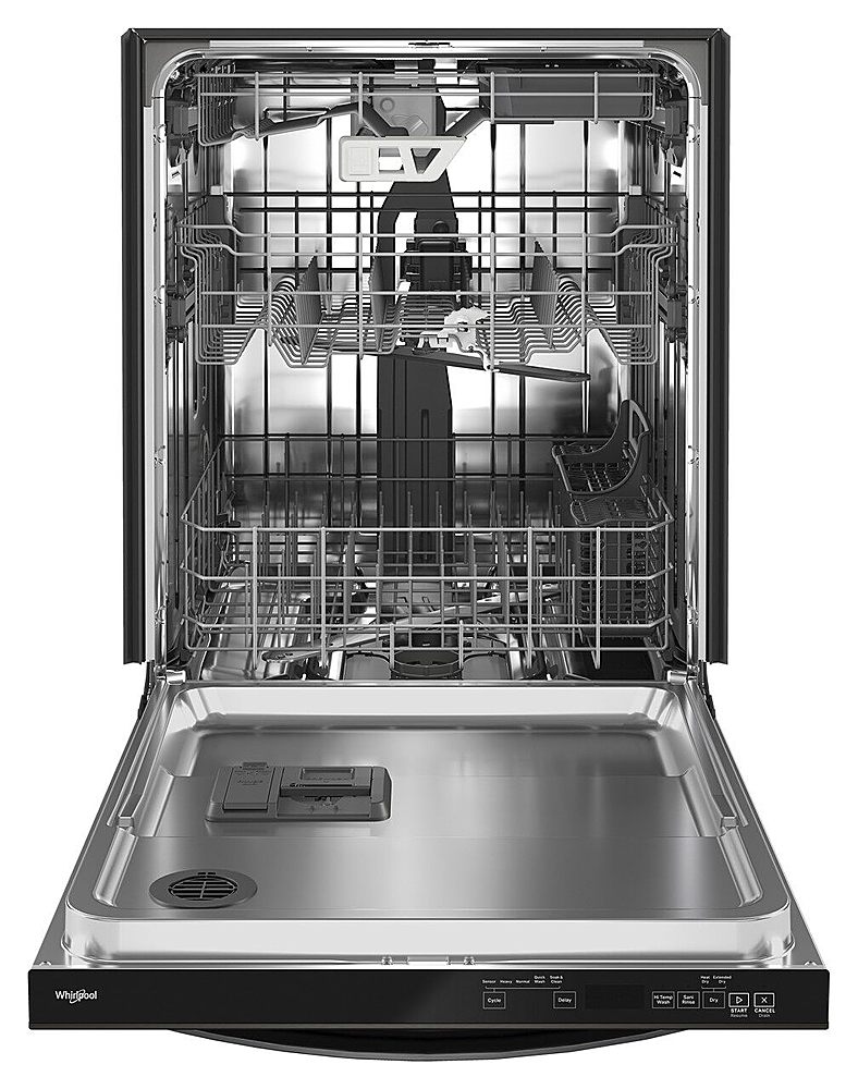 "Whirlpool - 24"" Top Control Built-In Dishwasher with Stainless Steel Tub, Large Capacity & 3rd Rack, 47 dBA - Black Stainless Steel"