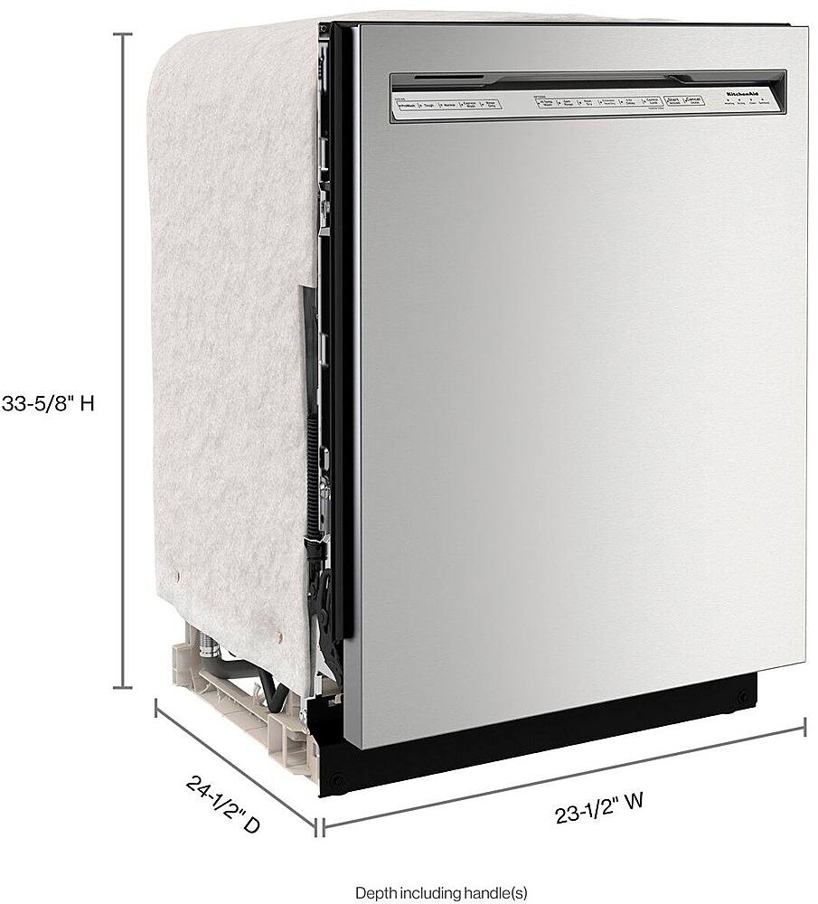 Alt View 11. KitchenAid - 24" Front Control Built-In Dishwasher with Stainless Steel Tub, ProWash, 47 dBA - Stainless Steel.