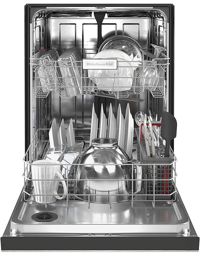 Alt View 14. KitchenAid - 24" Front Control Built-In Dishwasher with Stainless Steel Tub, ProWash, 47 dBA - Stainless Steel.