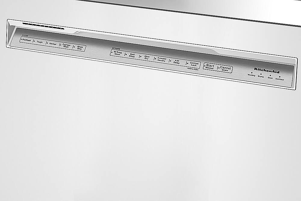Alt View 21. KitchenAid - 24" Front Control Built-In Dishwasher with Stainless Steel Tub, ProWash, 47 dBA - White.