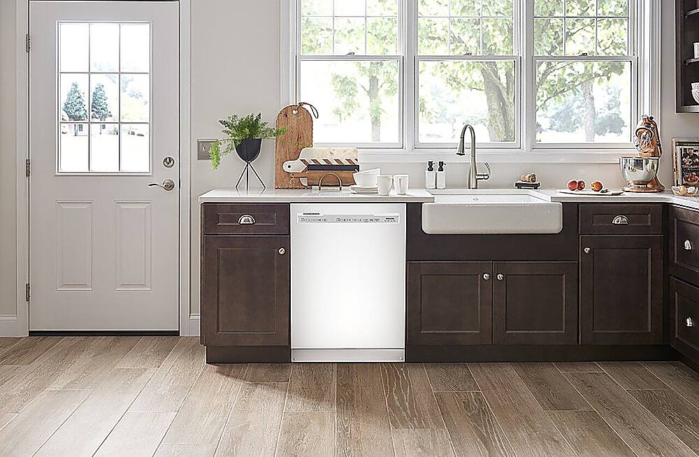 Alt View 32. KitchenAid - 24" Front Control Built-In Dishwasher with Stainless Steel Tub, ProWash, 47 dBA - White.