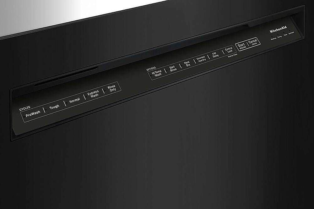 Alt View 20. KitchenAid - 24" Front Control Built-In Dishwasher with Stainless Steel Tub, ProWash, 47 dBA - Black.