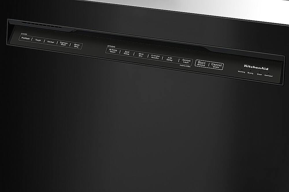 Alt View 21. KitchenAid - 24" Front Control Built-In Dishwasher with Stainless Steel Tub, ProWash, 47 dBA - Black.