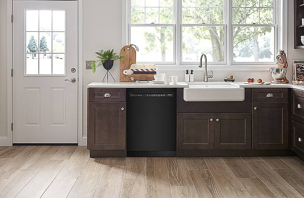 Alt View 32. KitchenAid - 24" Front Control Built-In Dishwasher with Stainless Steel Tub, ProWash, 47 dBA - Black.