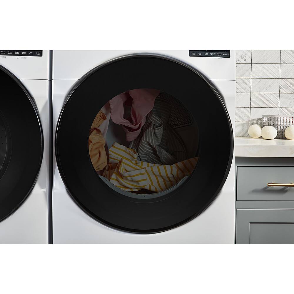 Alt View 12. Whirlpool - 7.4 Cu. Ft. Stackable Electric Dryer with Wrinkle Shield - White.