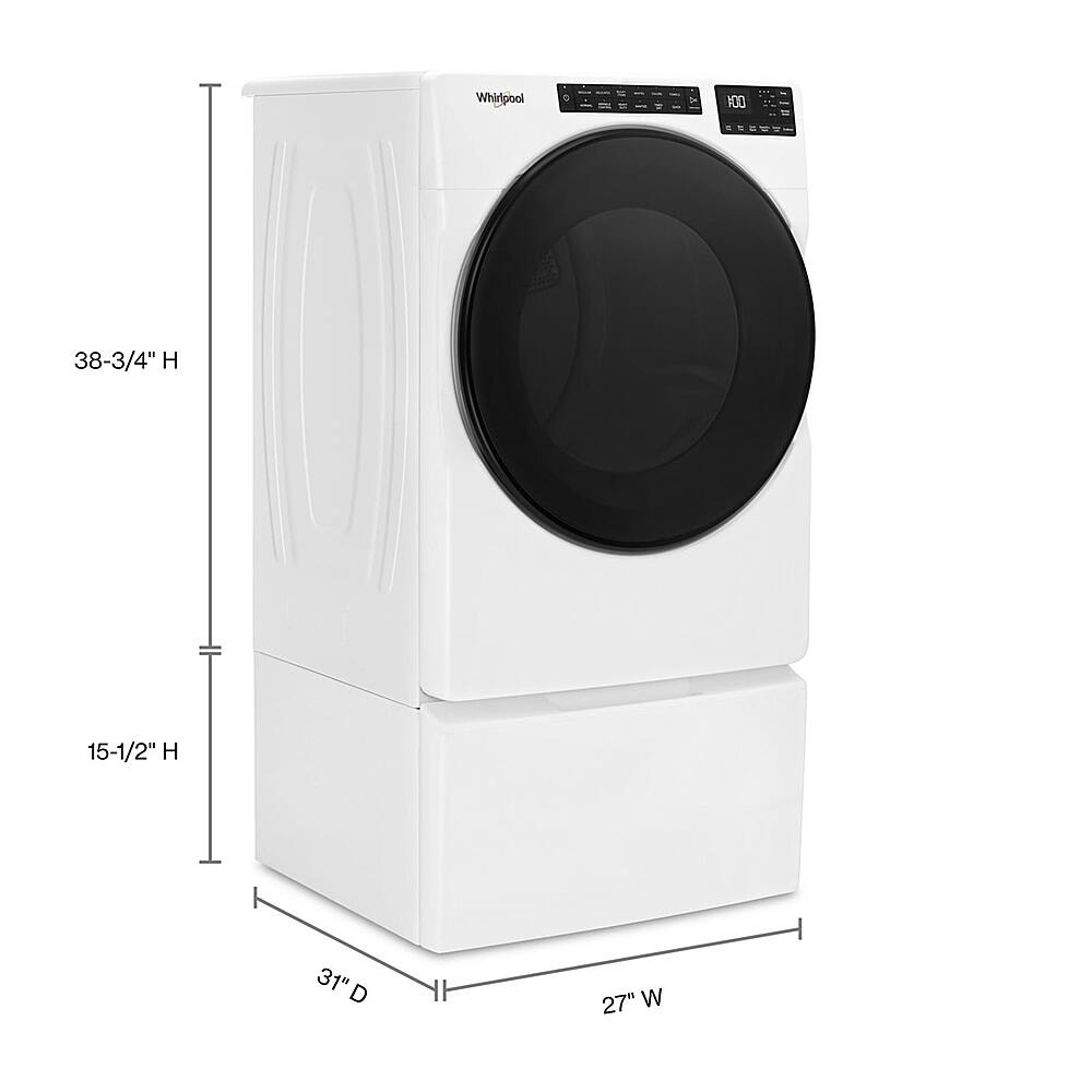 Alt View 3. Whirlpool - 7.4 Cu. Ft. Stackable Gas Dryer with Wrinkle Shield - White.
