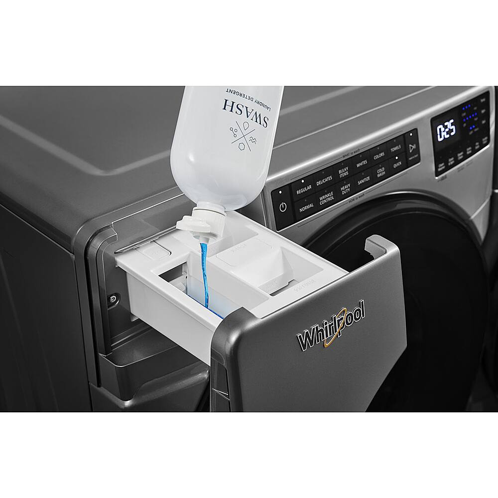 Alt View 14. Whirlpool - 4.5 Cu. Ft. High-Efficiency Stackable Front Load Washer with Steam and Tumble Fresh - Chrome Shadow.