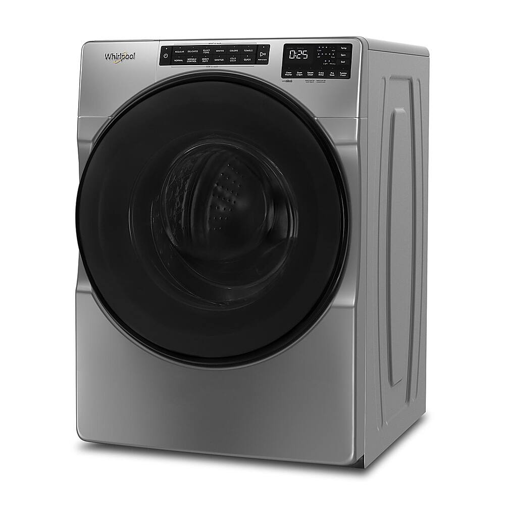 Alt View 5. Whirlpool - 4.5 Cu. Ft. High-Efficiency Stackable Front Load Washer with Steam and Tumble Fresh - Chrome Shadow.