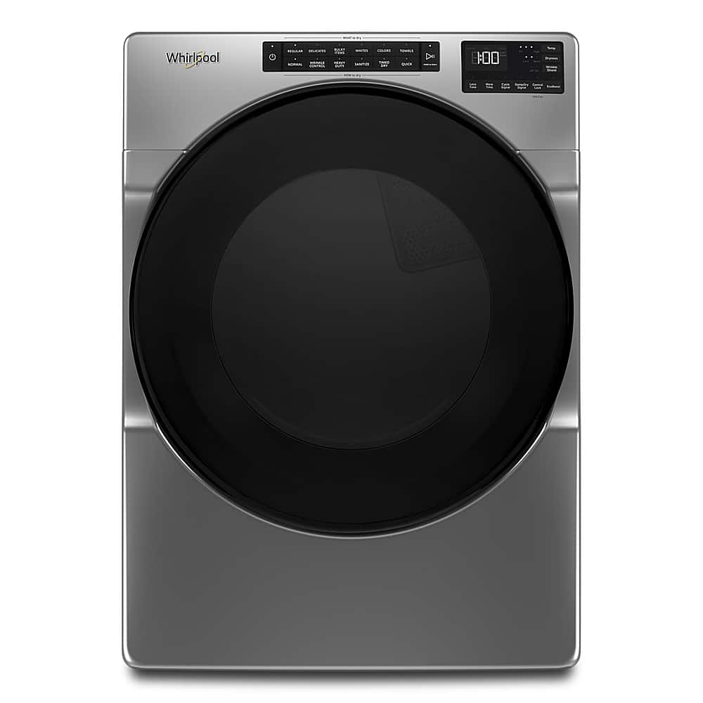 Whirlpool - 7.4 Cu. Ft. Stackable Electric Dryer with Wrinkle Shield - Chrome Shadow - Front_Zoom