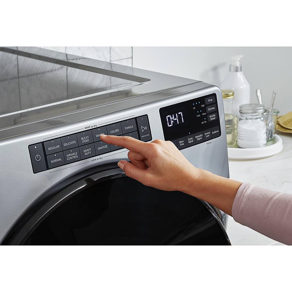 Alt View 13. Whirlpool - 7.4 Cu. Ft. Stackable Electric Dryer with Wrinkle Shield - Chrome Shadow.
