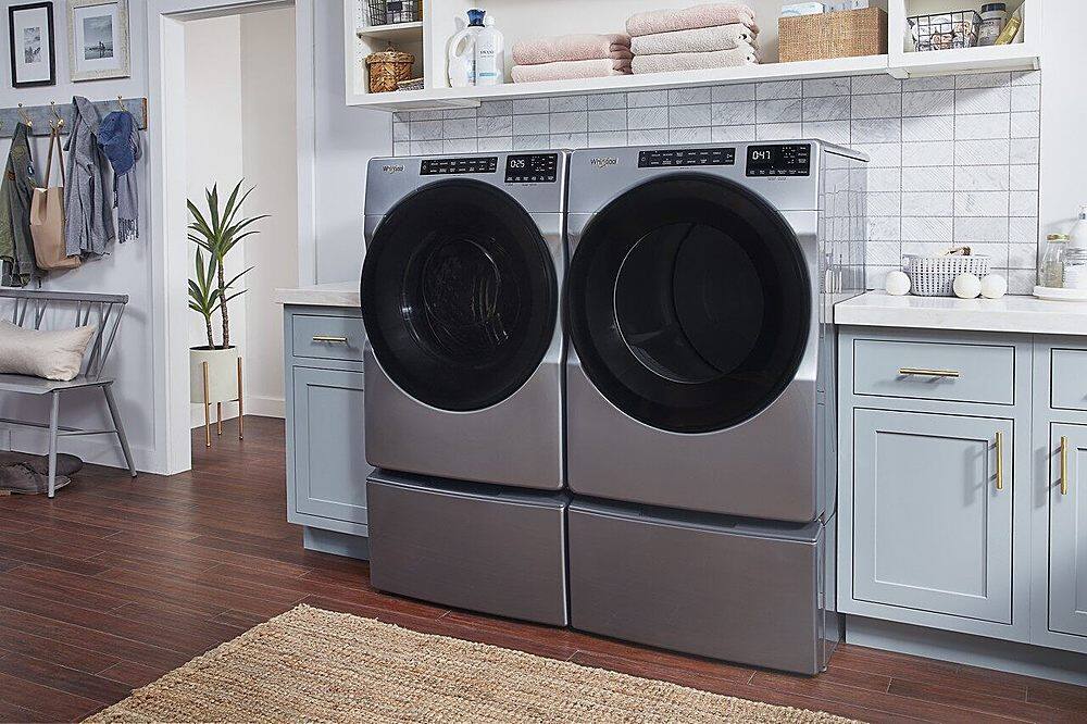 Alt View 17. Whirlpool - 7.4 Cu. Ft. Stackable Electric Dryer with Wrinkle Shield - Chrome Shadow.