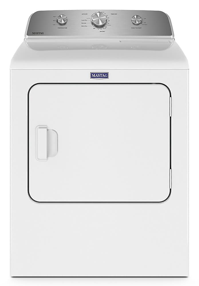 Maytag - 7.0 Cu. Ft. Electric Dryer with Wrinkle Prevent - White - Front_Zoom