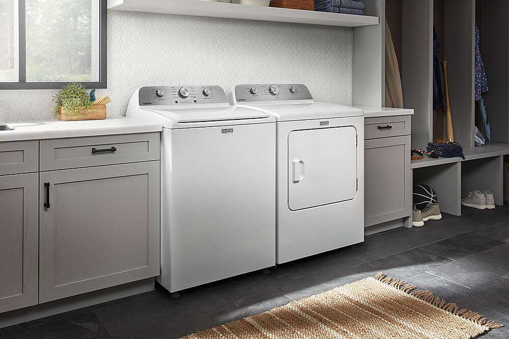 Alt View 17. Maytag - 7.0 Cu. Ft. Gas Dryer with Wrinkle Prevent - White.