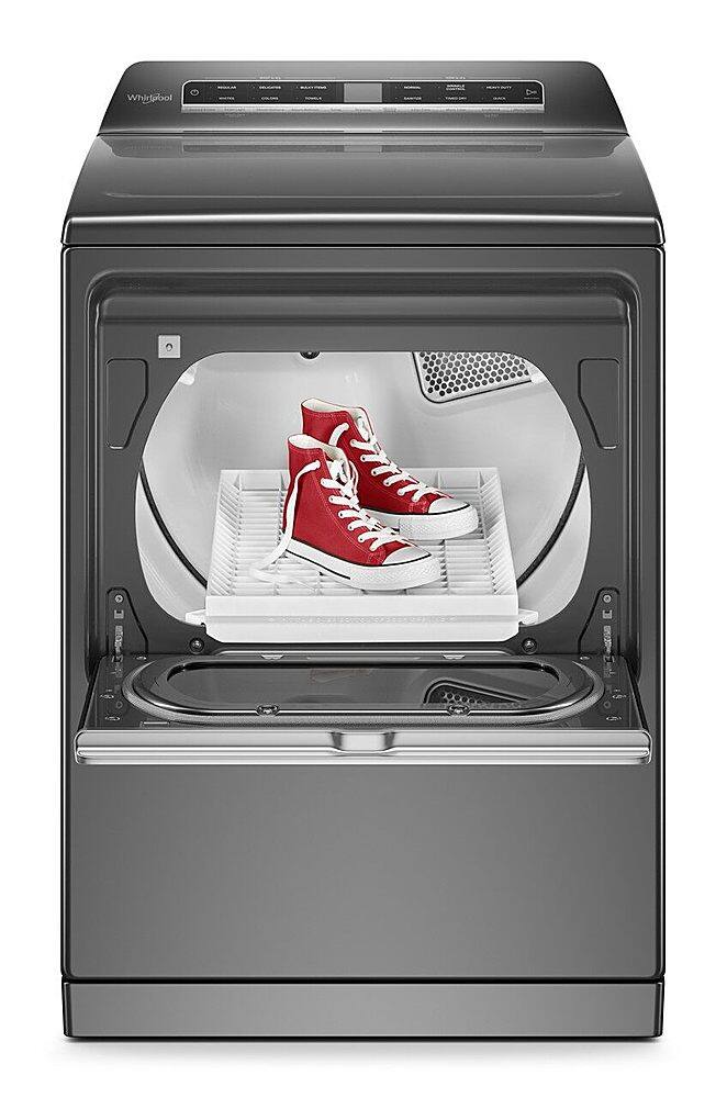 Alt View 14. Whirlpool - 7.4 Cu. Ft. Smart Gas Dryer with Steam and Advanced Moisture Sensing - Chrome Shadow.