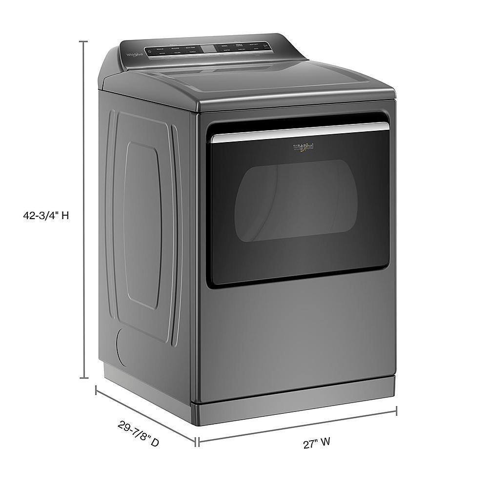 Alt View 1. Whirlpool - 7.4 Cu. Ft. Smart Gas Dryer with Steam and Advanced Moisture Sensing - Chrome Shadow.