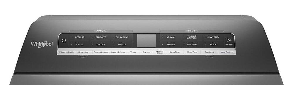 Alt View 3. Whirlpool - 7.4 Cu. Ft. Smart Gas Dryer with Steam and Advanced Moisture Sensing - Chrome Shadow.