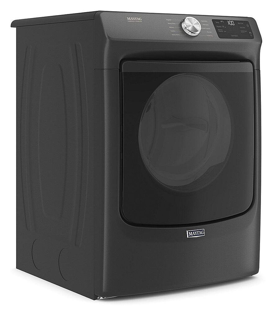 Angle. Maytag - 7.3 Cu. Ft. Stackable Electric Dryer with Extra Power Button - Volcano Black.