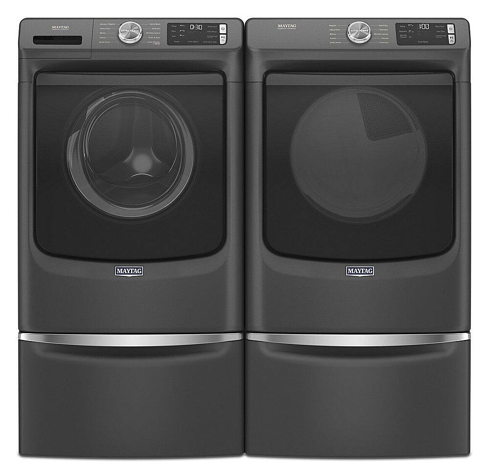 Alt View 17. Maytag - 7.3 Cu. Ft. Stackable Electric Dryer with Extra Power Button - Volcano Black.