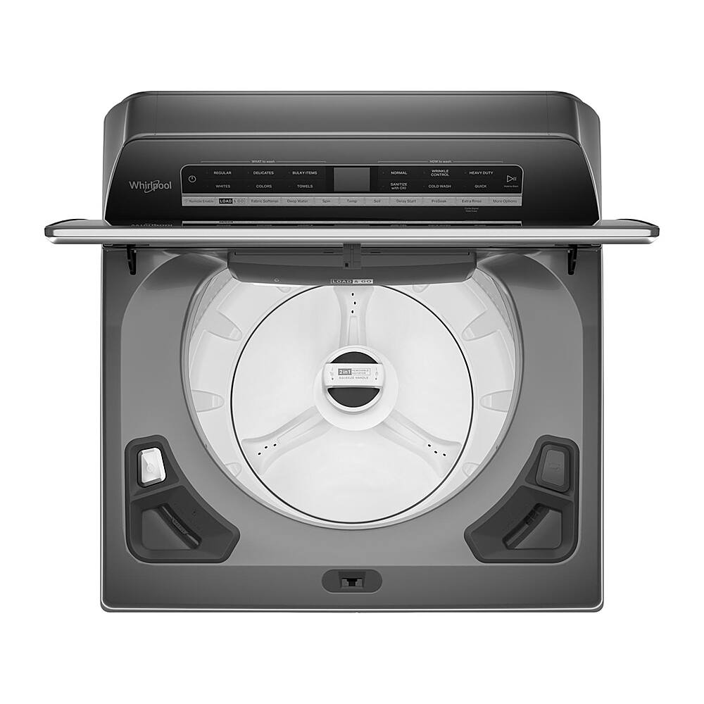 Angle. Whirlpool - 5.2 Cu. Ft. High Efficiency Smart Top Load Washer with 2 in 1 Removable Agitator - Chrome Shadow.