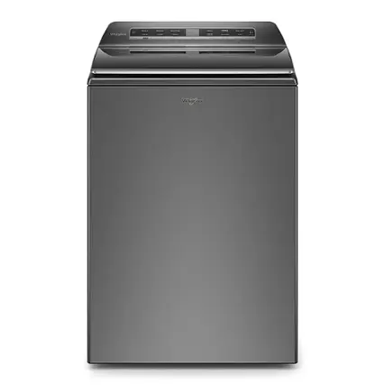 Front. Whirlpool - 5.2 Cu. Ft. High Efficiency Smart Top Load Washer with 2 in 1 Removable Agitator - Chrome Shadow.
