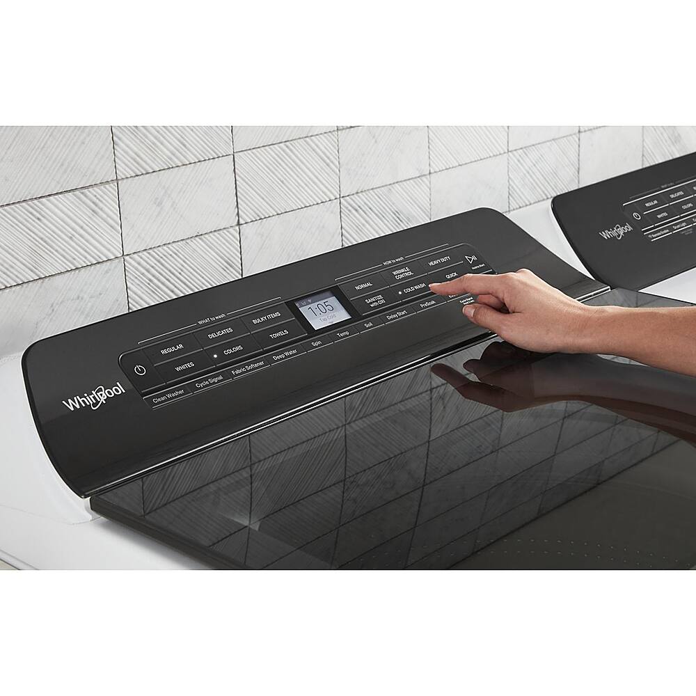 Alt View 14. Whirlpool - 5.2 Cu. Ft. High Efficiency Smart Top Load Washer with 2 in 1 Removable Agitator - Chrome Shadow.