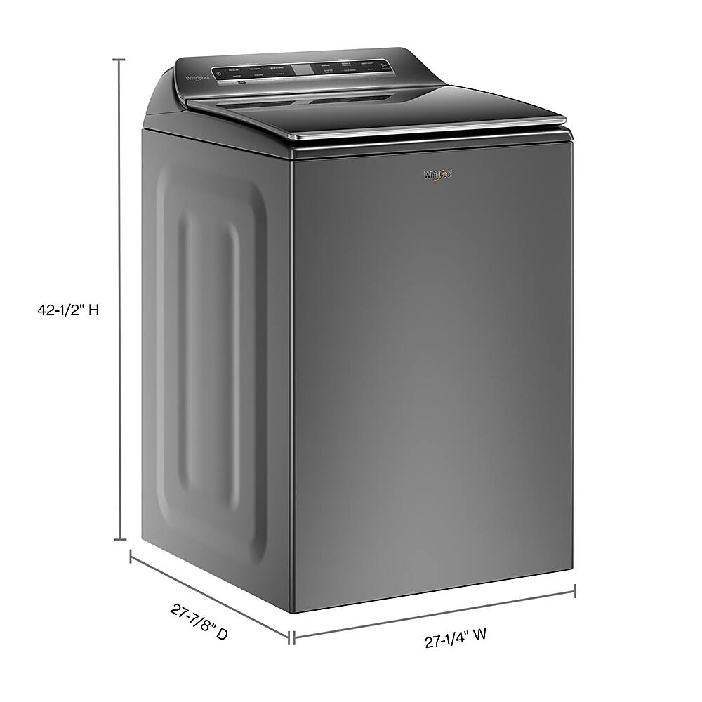 Alt View 1. Whirlpool - 5.2 Cu. Ft. High Efficiency Smart Top Load Washer with 2 in 1 Removable Agitator - Chrome Shadow.