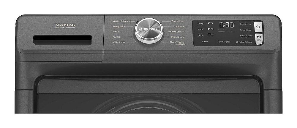 Alt View 3. Maytag - 4.5 Cu. Ft. High-Efficiency Stackable Front Load Washer with Steam and Fresh Spin - Volcano Black.