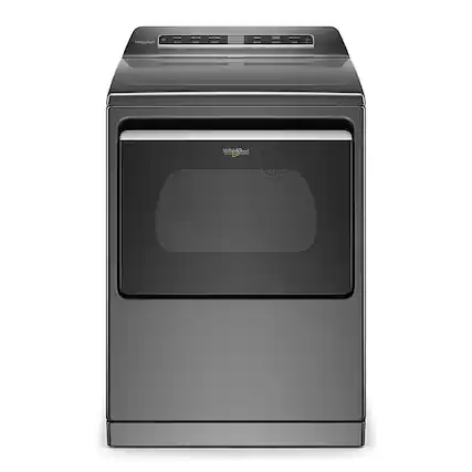 Front. Whirlpool - 7.4 Cu. Ft. Smart Electric Dryer with Steam and Advanced Moisture Sensing - Chrome Shadow.