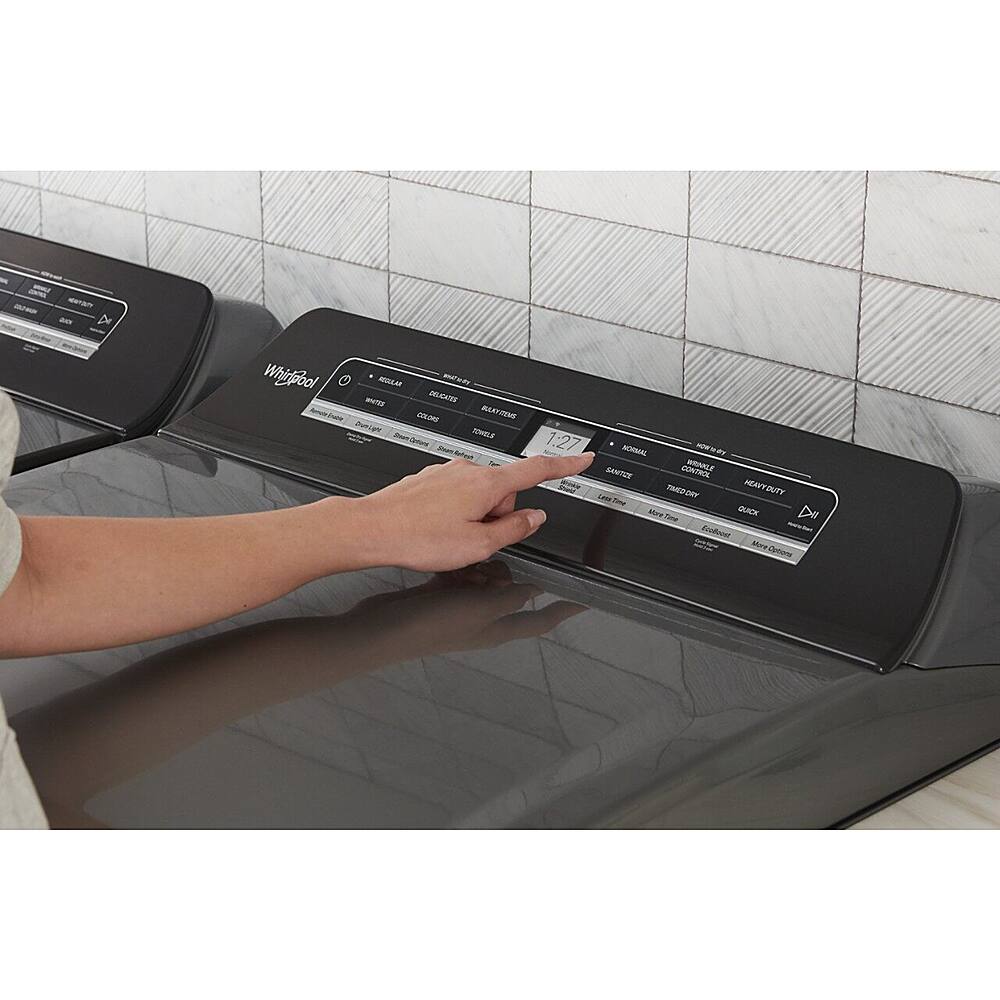 Alt View 13. Whirlpool - 7.4 Cu. Ft. Smart Electric Dryer with Steam and Advanced Moisture Sensing - Chrome Shadow.