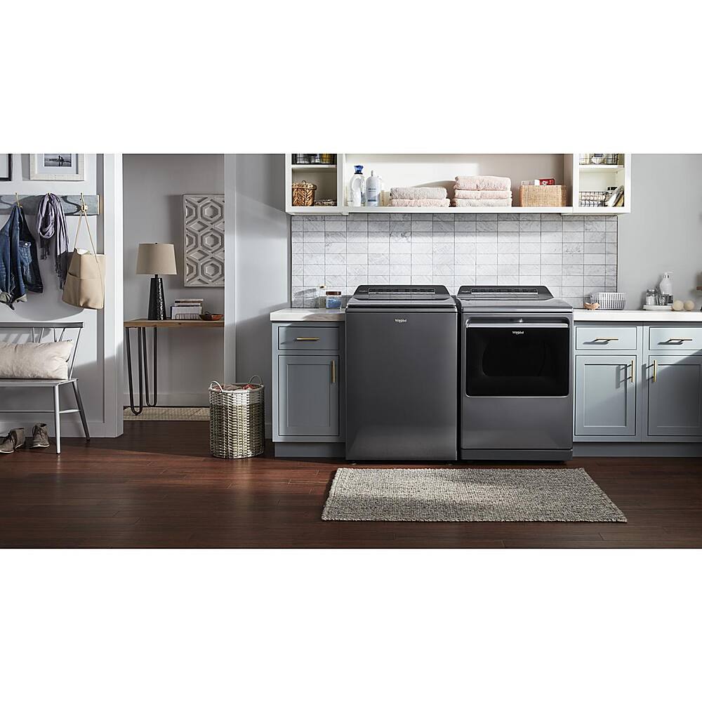 Alt View 15. Whirlpool - 7.4 Cu. Ft. Smart Electric Dryer with Steam and Advanced Moisture Sensing - Chrome Shadow.