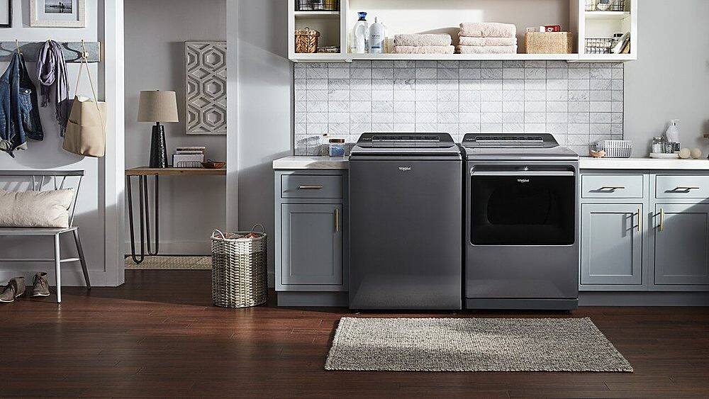 Alt View 17. Whirlpool - 7.4 Cu. Ft. Smart Electric Dryer with Steam and Advanced Moisture Sensing - Chrome Shadow.