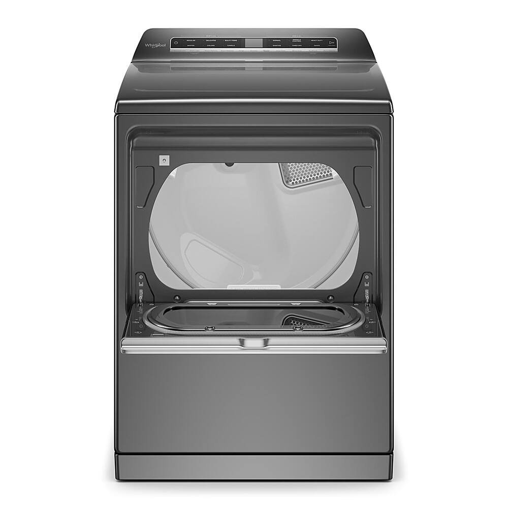Alt View 3. Whirlpool - 7.4 Cu. Ft. Smart Electric Dryer with Steam and Advanced Moisture Sensing - Chrome Shadow.