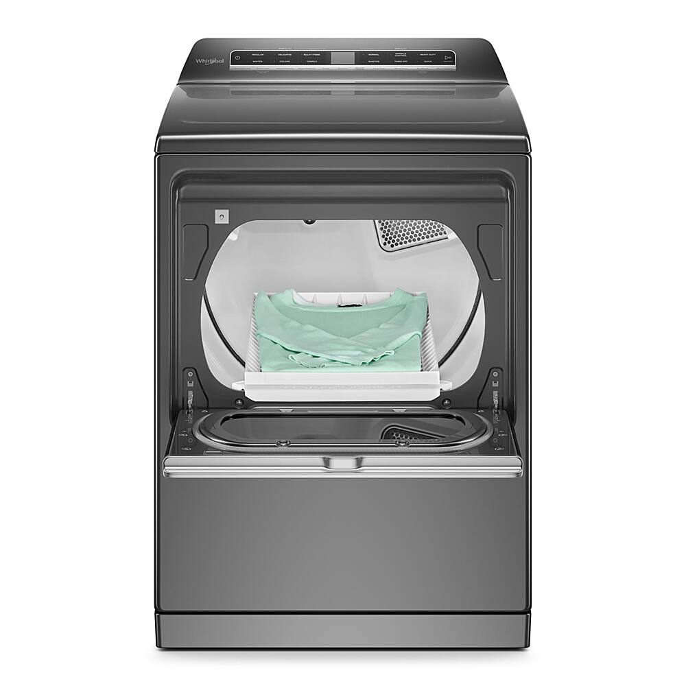 Alt View 6. Whirlpool - 7.4 Cu. Ft. Smart Electric Dryer with Steam and Advanced Moisture Sensing - Chrome Shadow.
