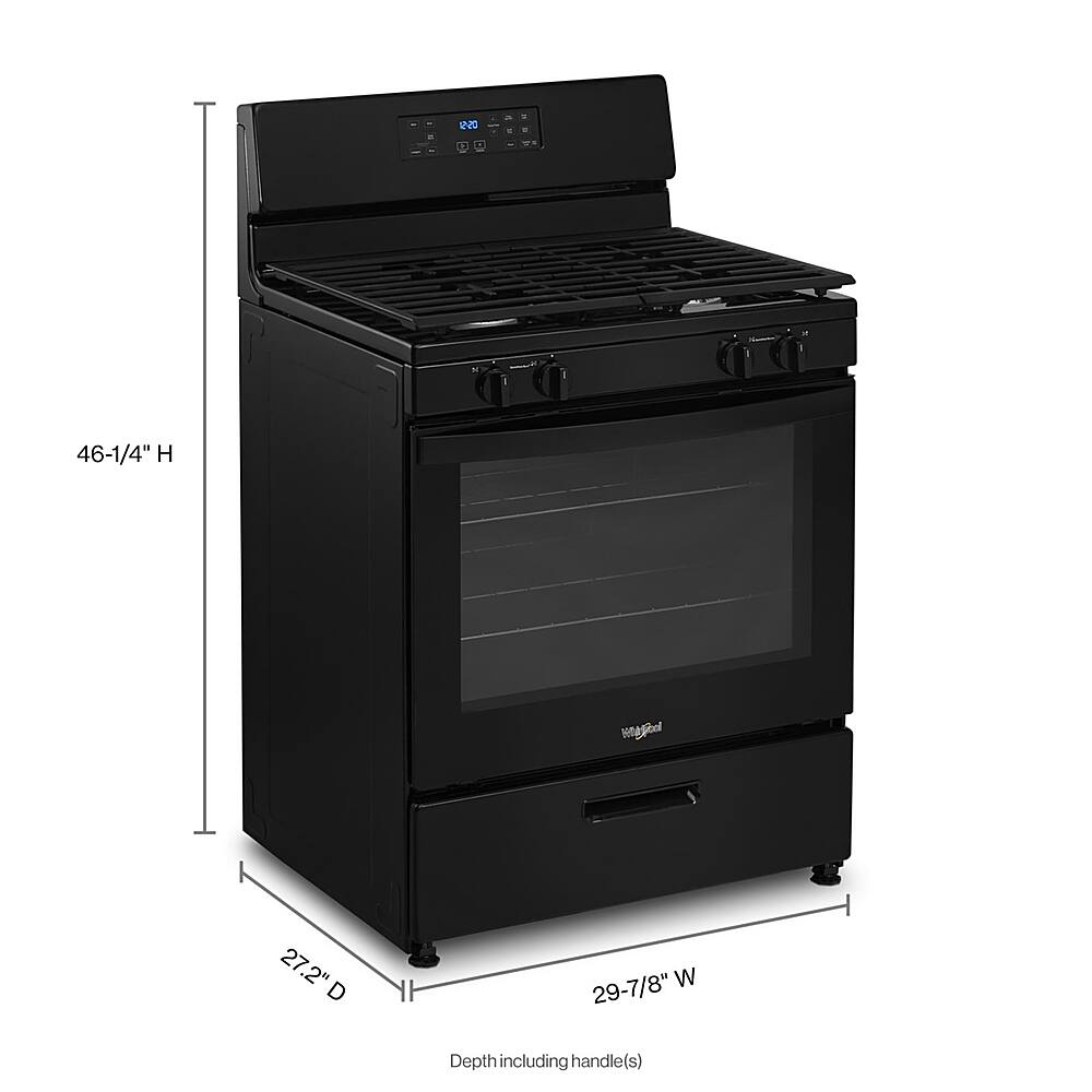 Alt View 1. Whirlpool - 5.1 Cu. Ft. Freestanding Gas Range with Broiler Drawer - Black.