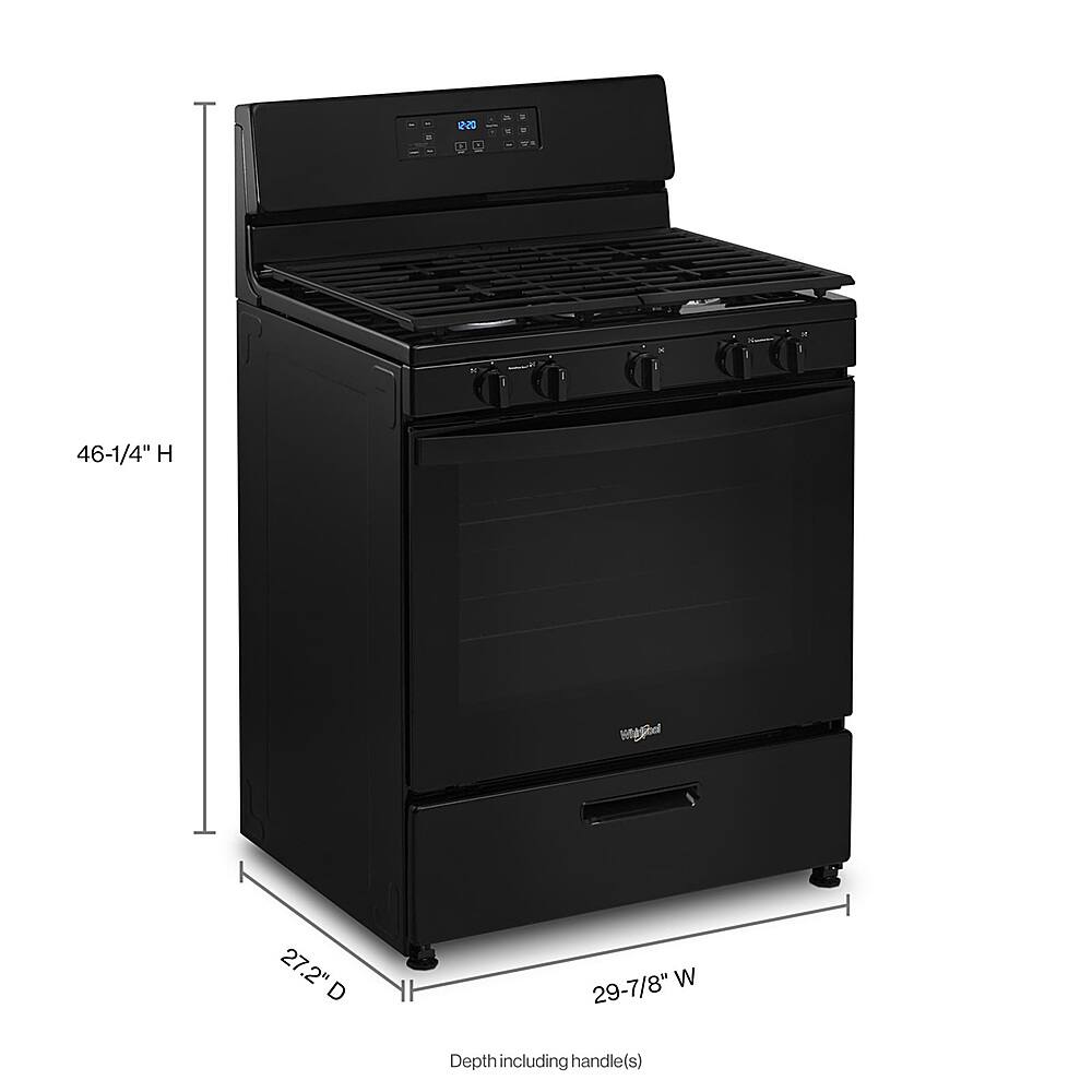 Alt View 1. Whirlpool - 5.1 Cu. Ft. Freestanding Gas Range with Edge to Edge Cooktop - Black.